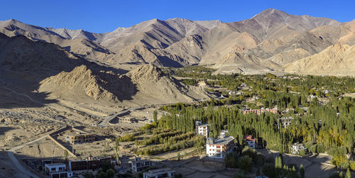 Scenic view of mountain range against sky