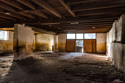 Empty corridor in abandoned building