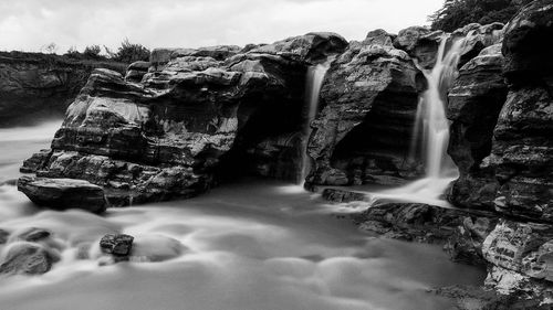 Scenic view of waterfall