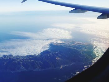 Aerial view of mountains against sky