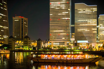 Illuminated city at night