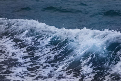 High angle view of waves in sea