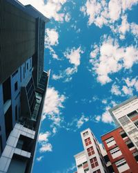 Low angle view of buildings against sky