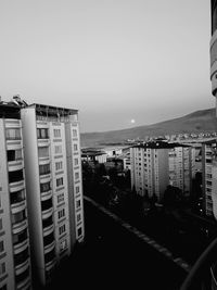 High angle view of buildings against sky