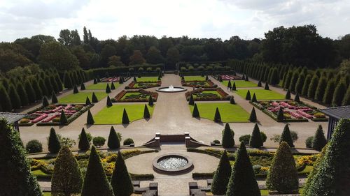 Panoramic view of cemetery against sky