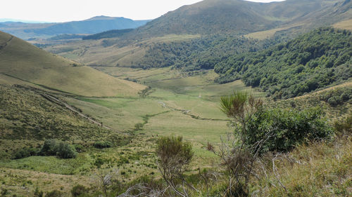 Scenic view of landscape and mountains