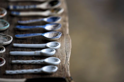 Close-up of objects on table