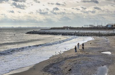 The coast of the black sea near fontanka village in odessa, ukraine, on a sunny winter day