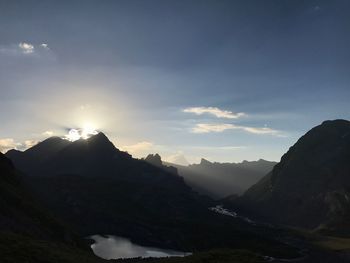 Scenic view of mountains against sky