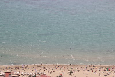 High angle view of people on beach
