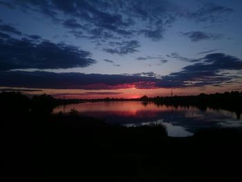 Scenic view of calm lake against sky