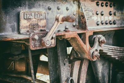 Close-up of rusty machine part