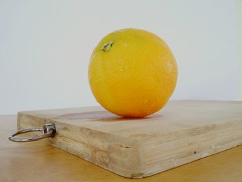 Close-up of fruits on cutting board