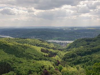 High angle view of landscape against sky