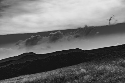 Low angle view of mountains against sky