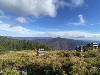 Scenic view of field against sky