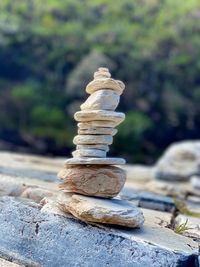 Stack of stones on rock