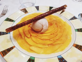Close-up of ice cream served in plate