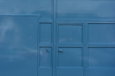 Full frame shot of closed blue door