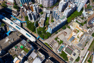 Aerial view of buildings in city