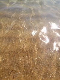 High angle view of reflection of water in lake