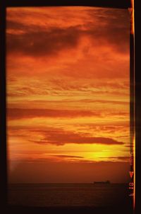 Scenic view of sea at sunset