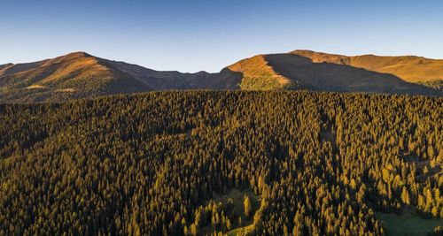 Scenic view of mountains against clear sky