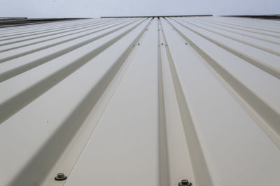Low angle view of white wall