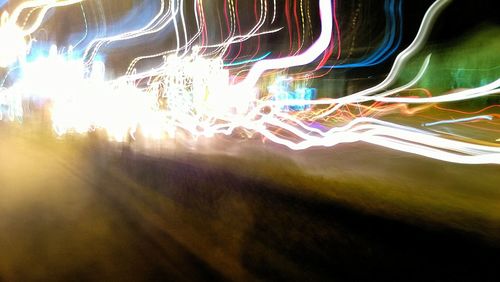 Light trails on tiled floor