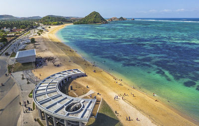 High angle view of beach