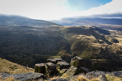 Scenic view of mountains against sky