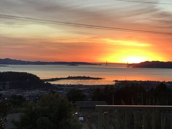 Scenic view of sunset over water