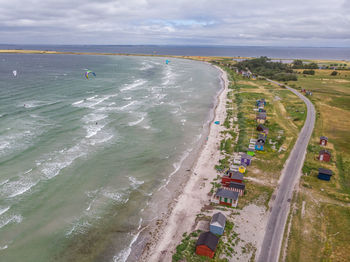 High angle view of beach