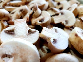 Full frame shot of chopped mushrooms