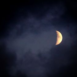 Low angle view of moon in sky