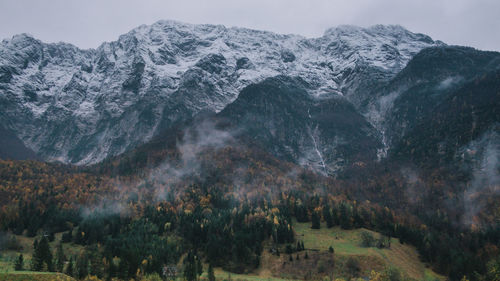 Scenic view of mountains against sky