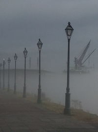 View of lake in foggy weather