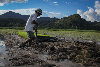 Man working at farm