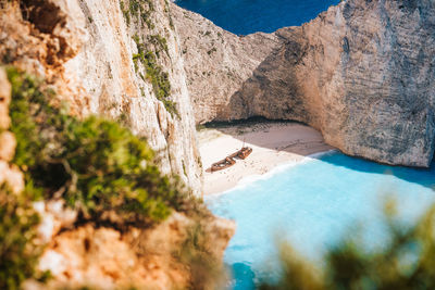 Rocky cliff by sea