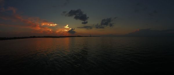 Scenic view of sea during sunset