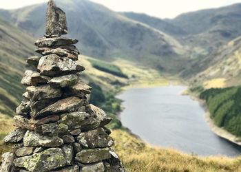 Stack of stones in lake