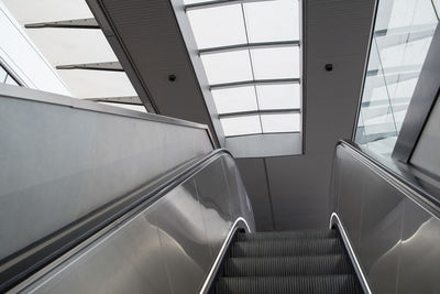 Low angle view of escalator