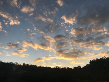 Silhouette trees against sky during sunset