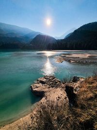 Winter view of an alpine lake