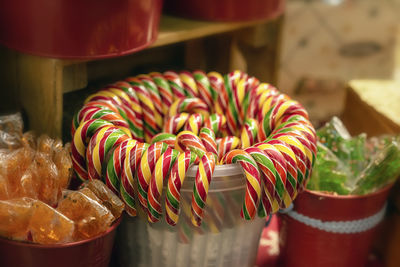 Close-up of candies for sale