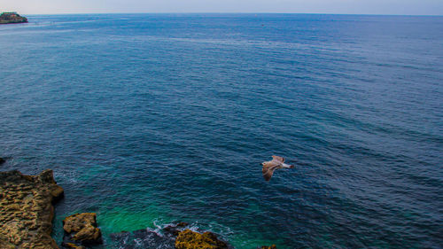 High angle view of a sea