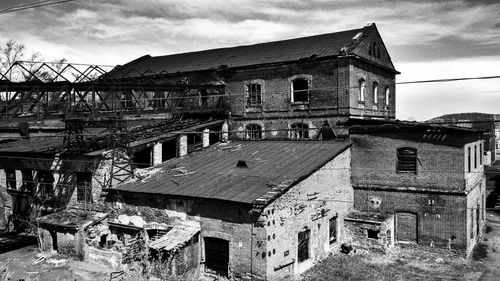 Exterior of old building against sky