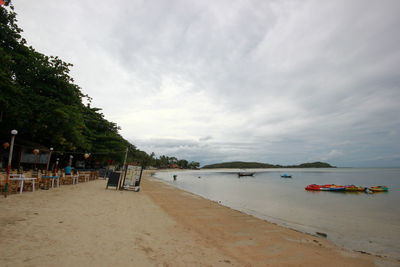 Scenic view of beach against sky