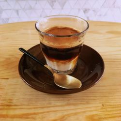 Close-up of coffee on table