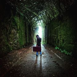 Road passing through tunnel